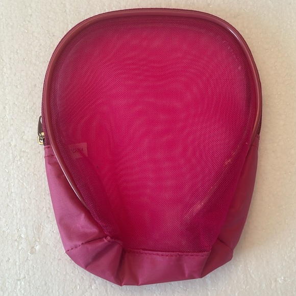 Pink cosmetic makeup bag sheer transparent zipper - Picture 2 of 3